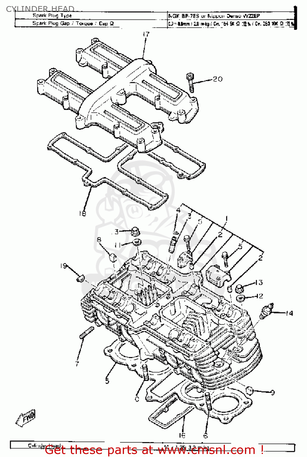 4H7W000190 Gasket Kit (xj650) Usa Yamaha buy the 4H7W00019000 at