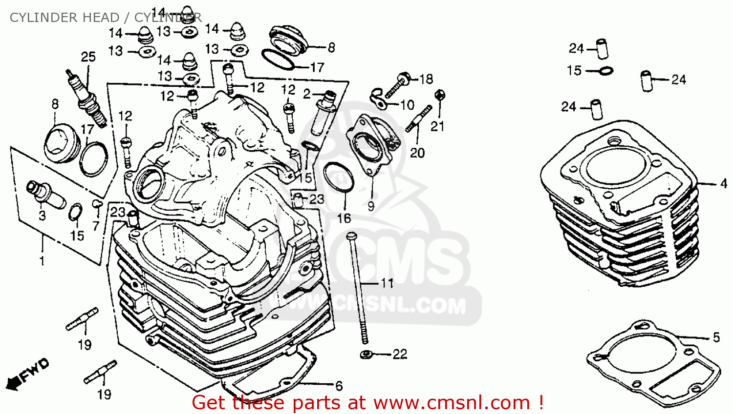 INSULATOR,CARB. for CB125S 1982 (C) USA - order at CMSNL