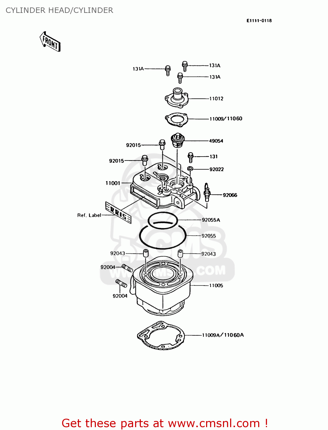 110051410: Cylinder-engine Kawasaki - buy the 11005-1410 at CMSNL