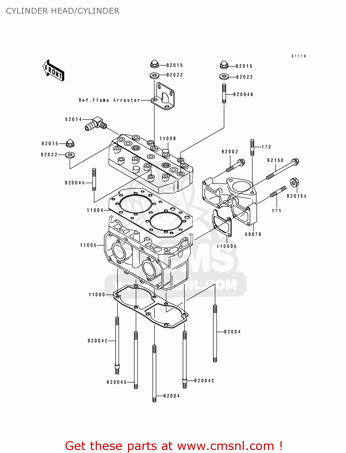 590763710: Manifold-intake Kawasaki - buy the 59076-3710 at CMSNL