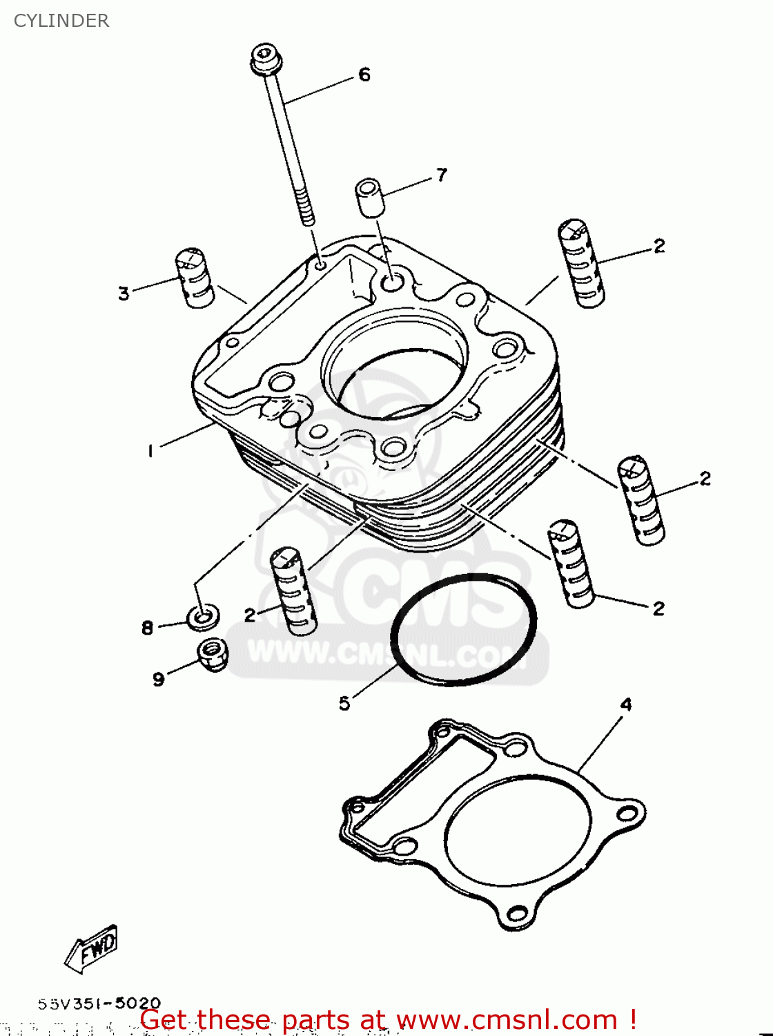 Yamaha CYLINDER 55V1131001 Yamaha CYLINDER 55V1131001