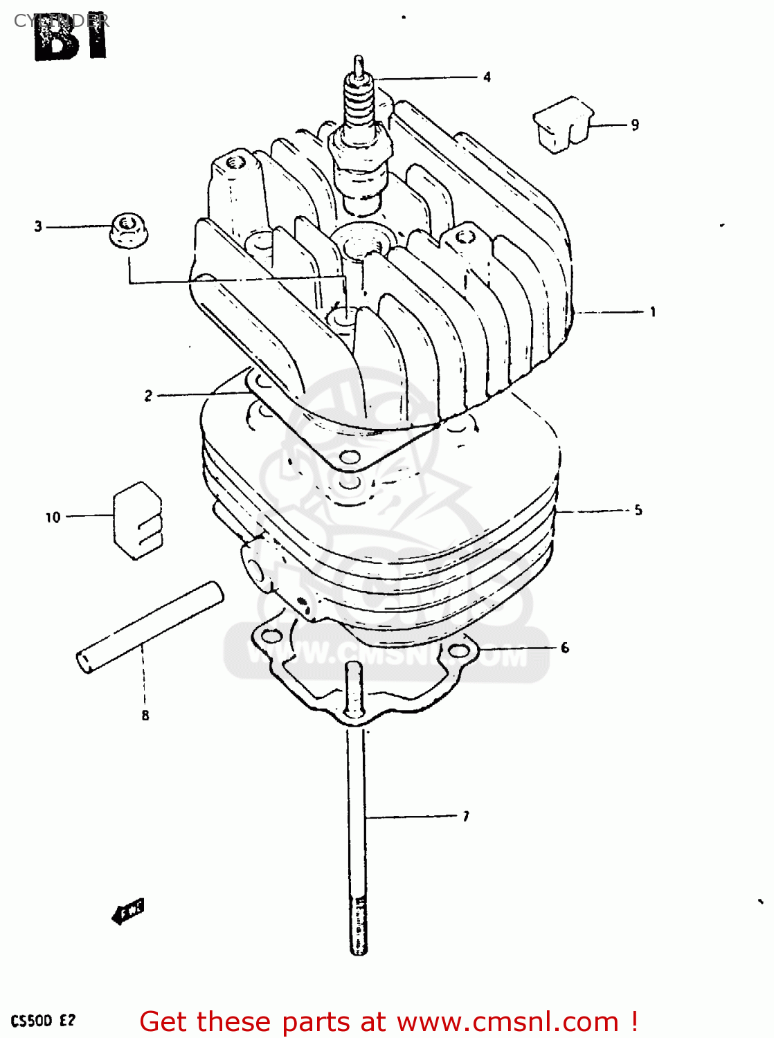 CYLINDER HEAD for CS50 1983 (D) - order at CMSNL