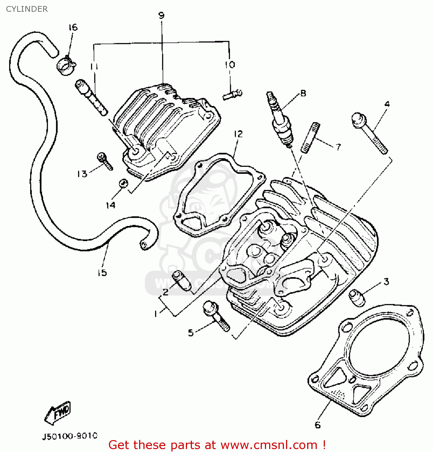 GUIDE, INTAKE VALVE (0/S) for Yamaha - order at CMSNL