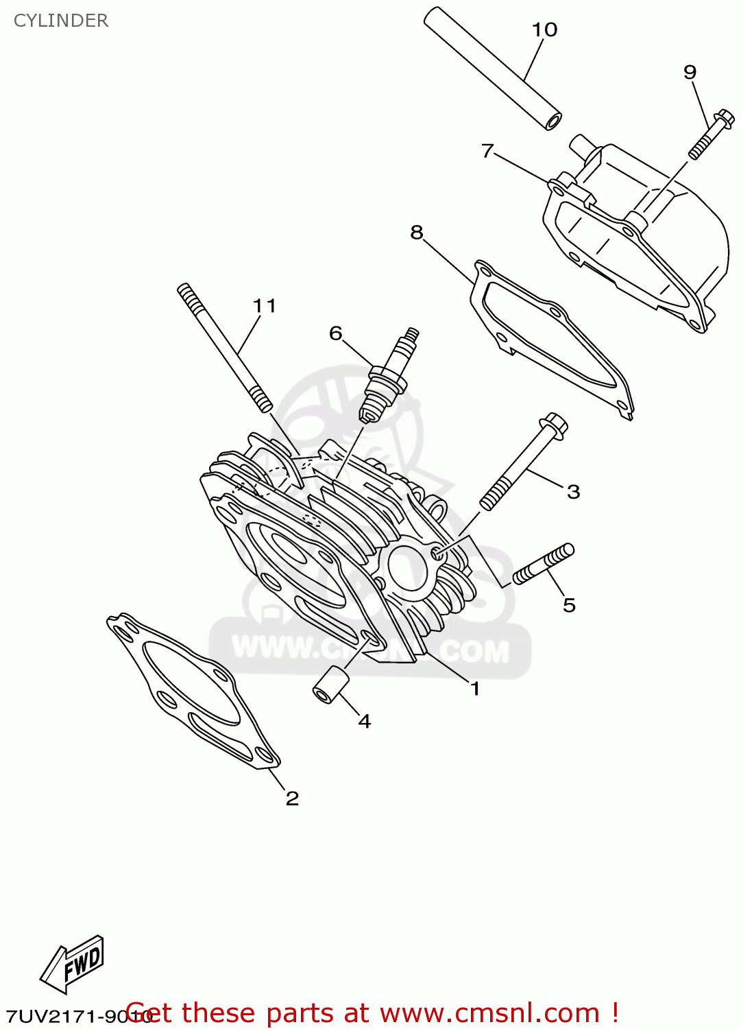 7RH1119000 Cover, Cylinder Head 1 Yamaha buy the 7RH1119000 at CMSNL