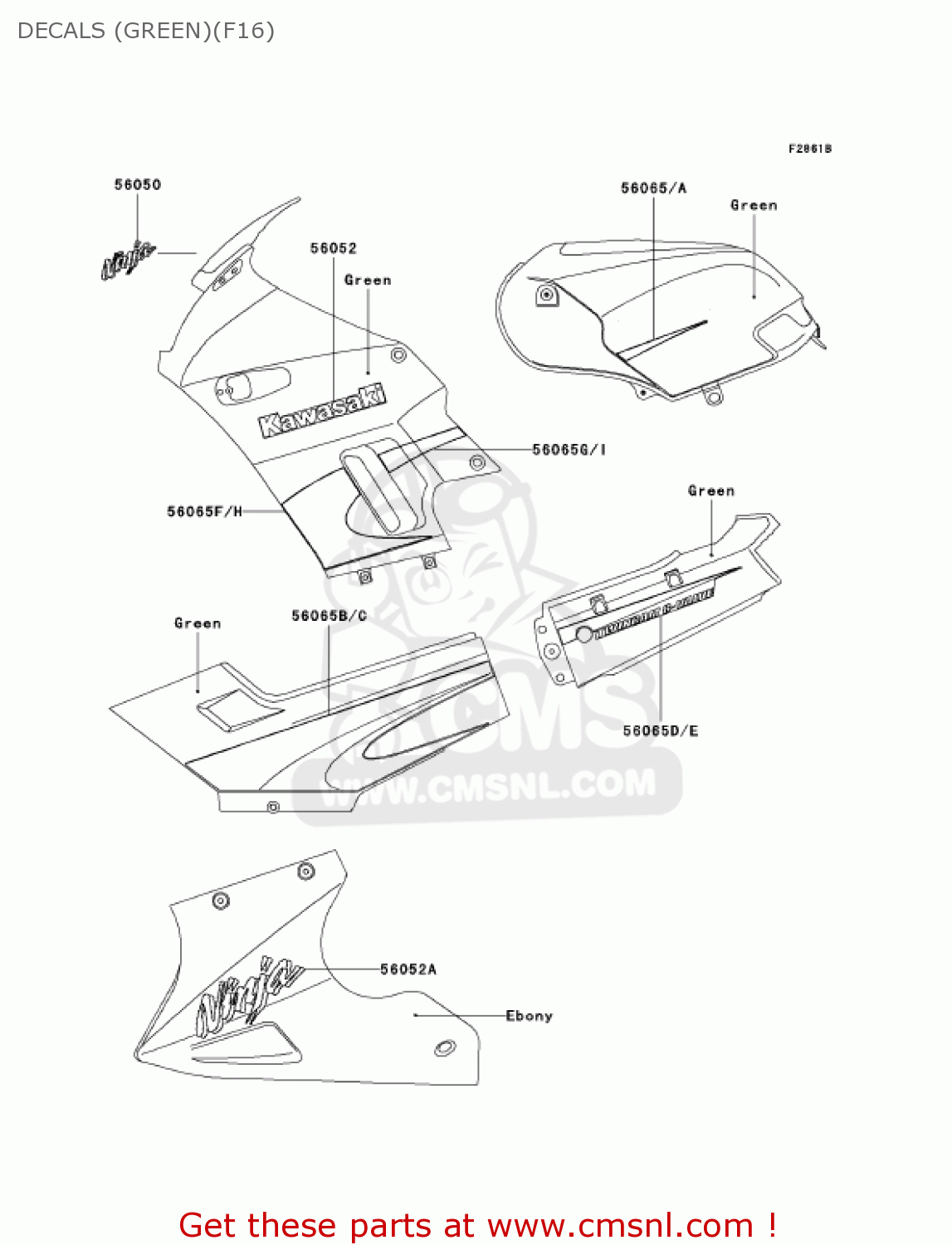 560521522: Mark,upp Cowling,kawa Kawasaki - buy the 56052-1522 at CMSNL