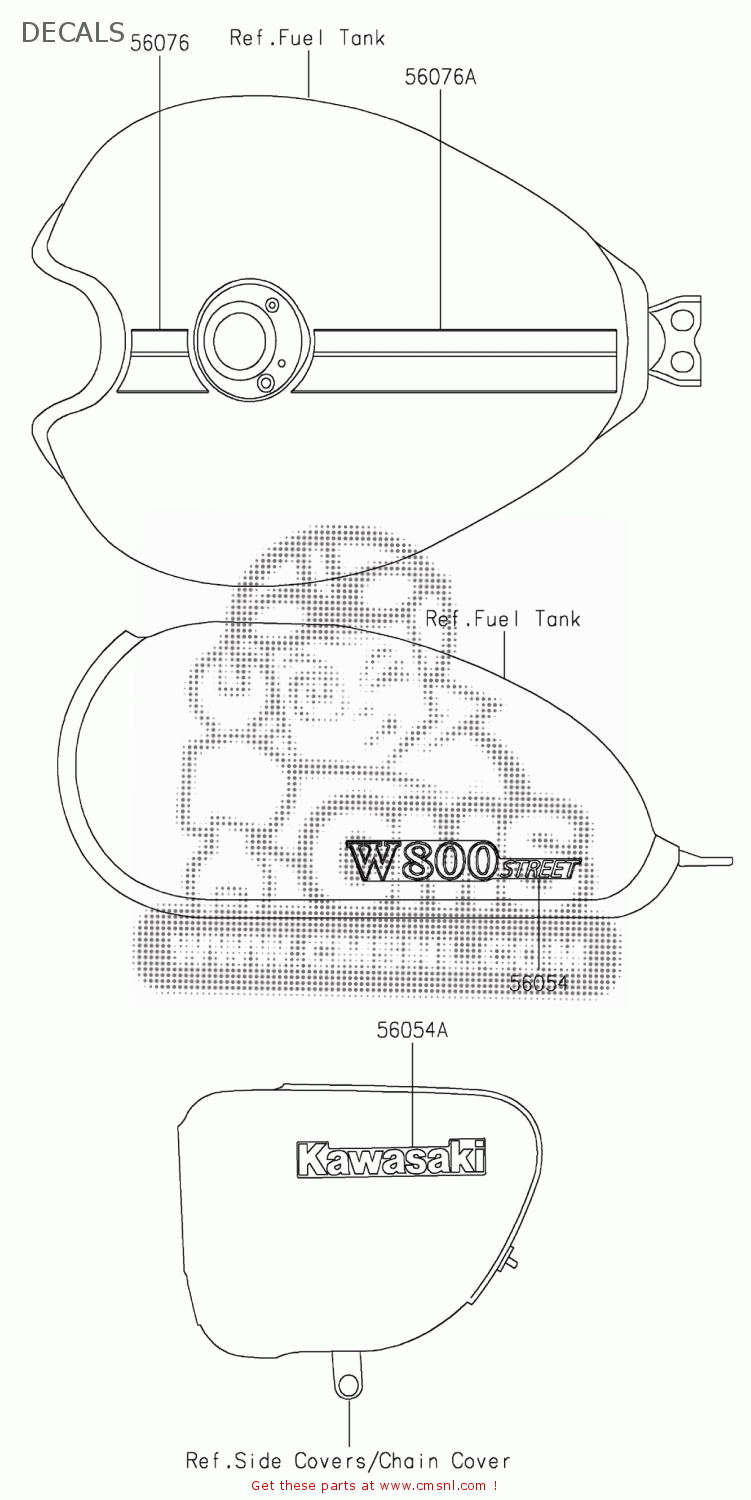 560542802 Mark,fuel Tank,w800 Street Kawasaki buy the 560542802 at CMSNL