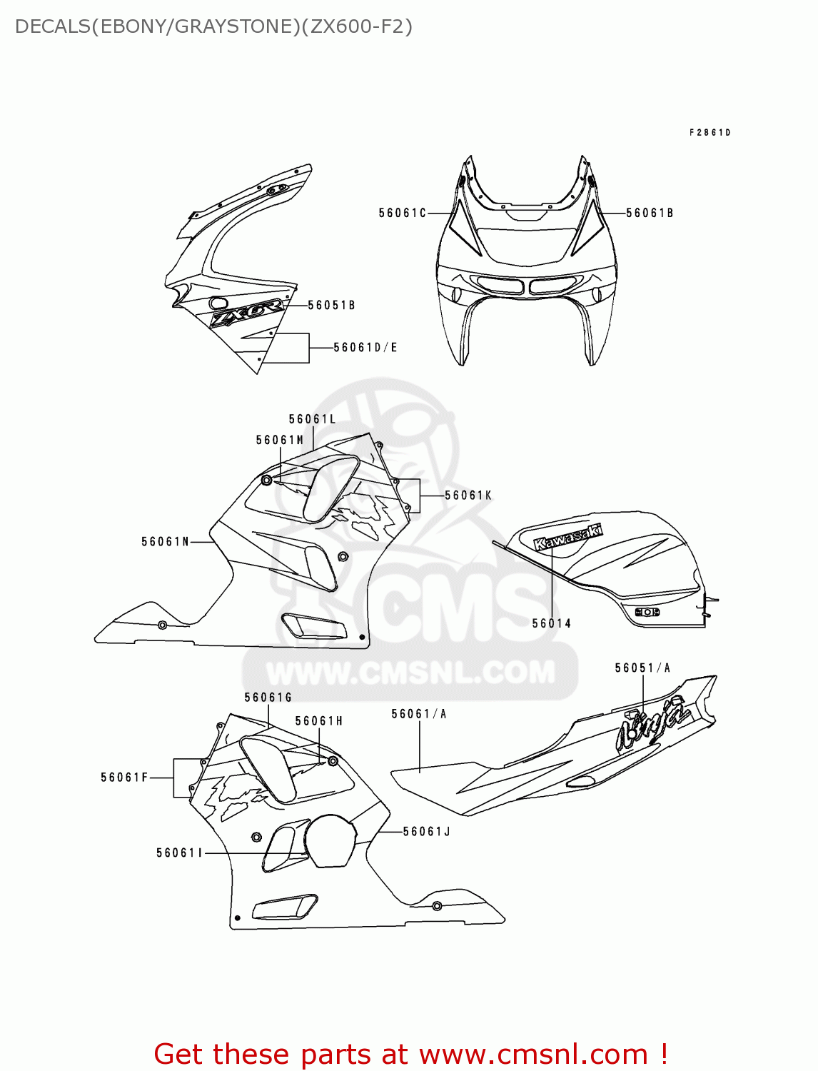 560141329: Emblem,fuel Tank,kawa Kawasaki - buy the 56014-1329 at CMSNL