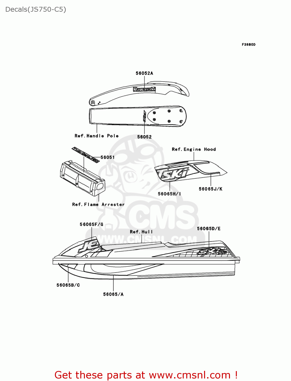 Kawasaki PATTERN,ENGINE HOOD,F 560653736 Kawasaki PATTERN,ENGINE HOOD,F 560653736