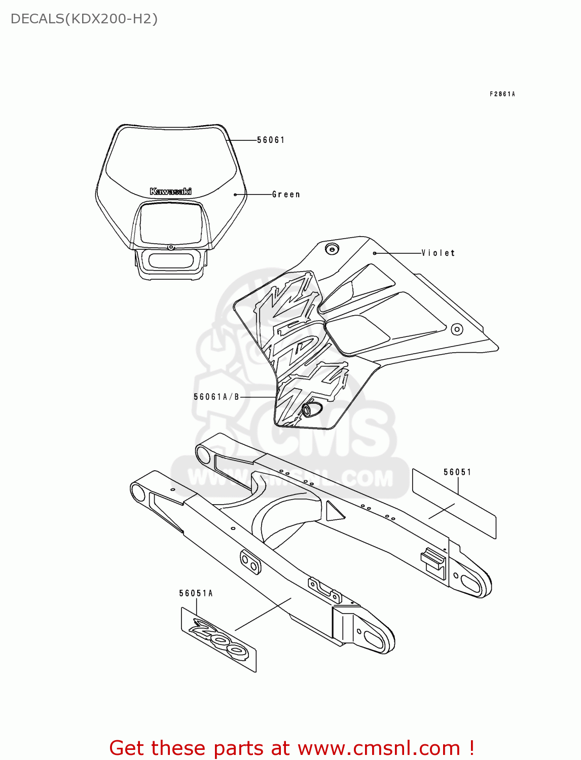 560511408 Mark,swing Arm,200 Kawasaki buy the 560511408 at CMSNL