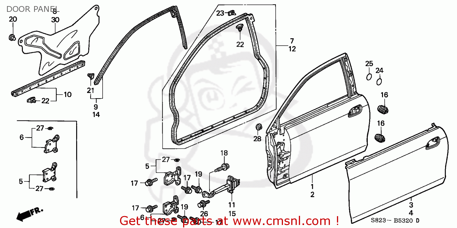 91651S84A00: Seal,door Panel H Honda - buy the 91651-S84-A00 at CMSNL