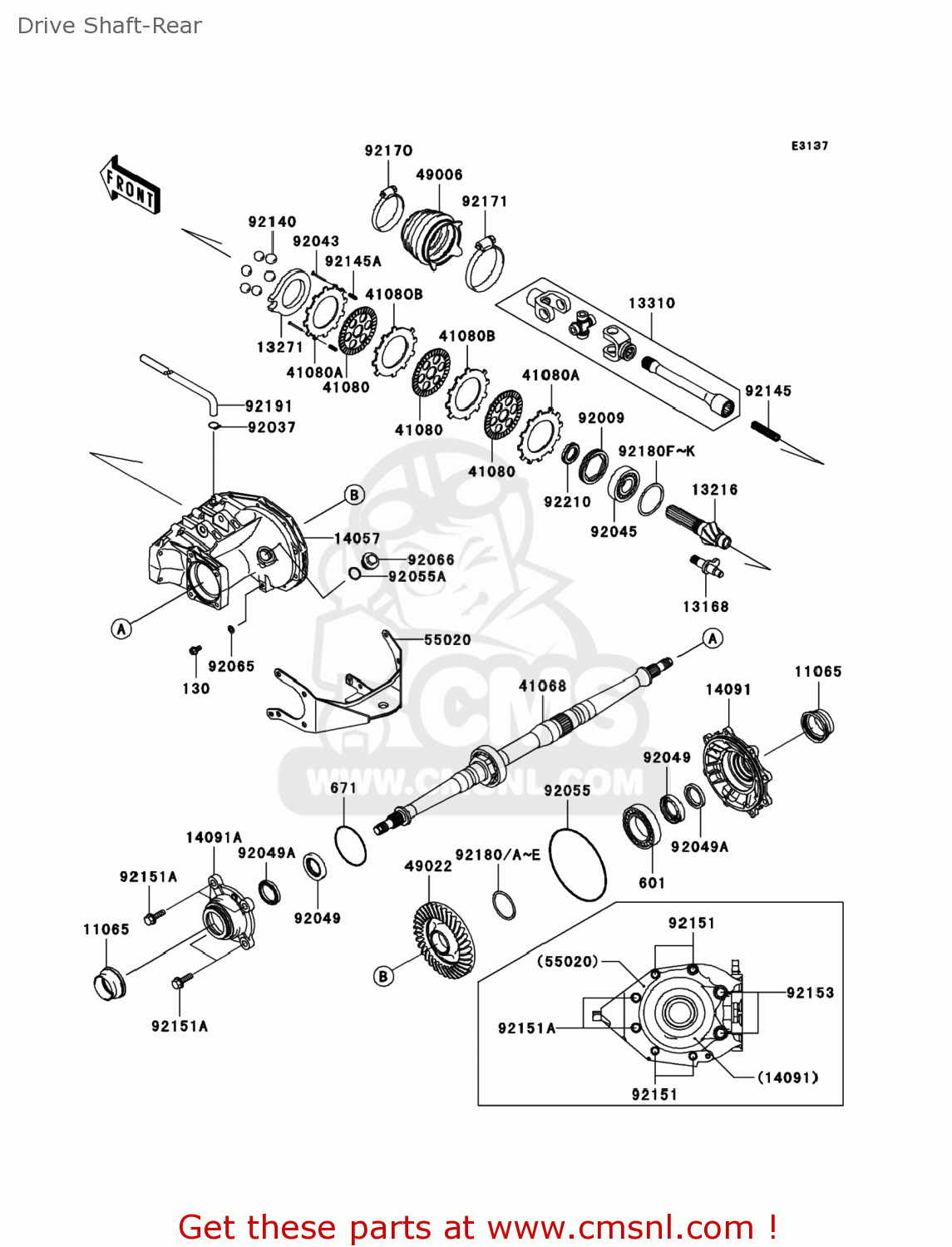 410681453: Axle Kawasaki - buy the 41068-1453 at CMSNL