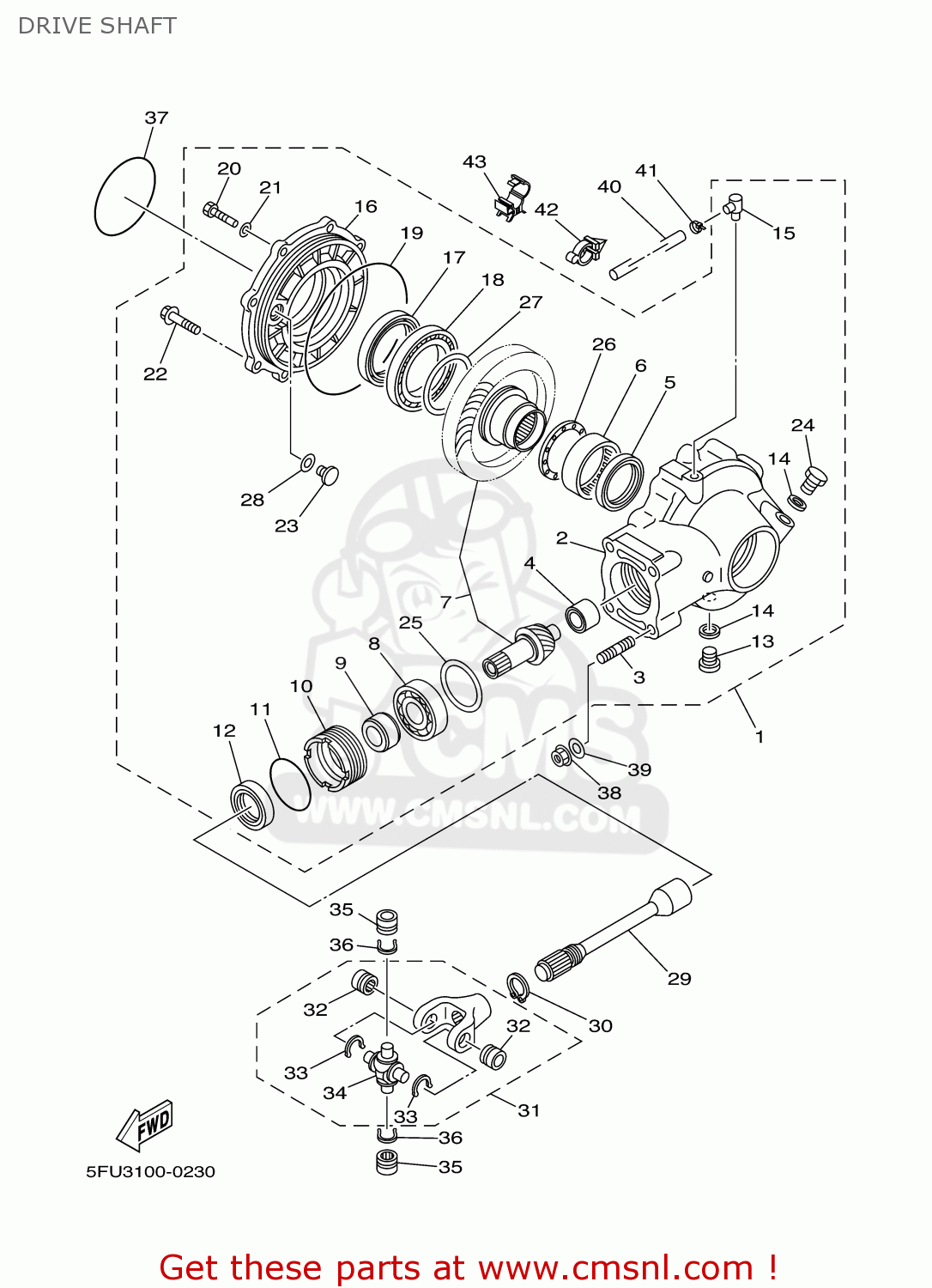 5FUG617200 Shaft, Drive Yamaha buy the 5FUG617200 at CMSNL