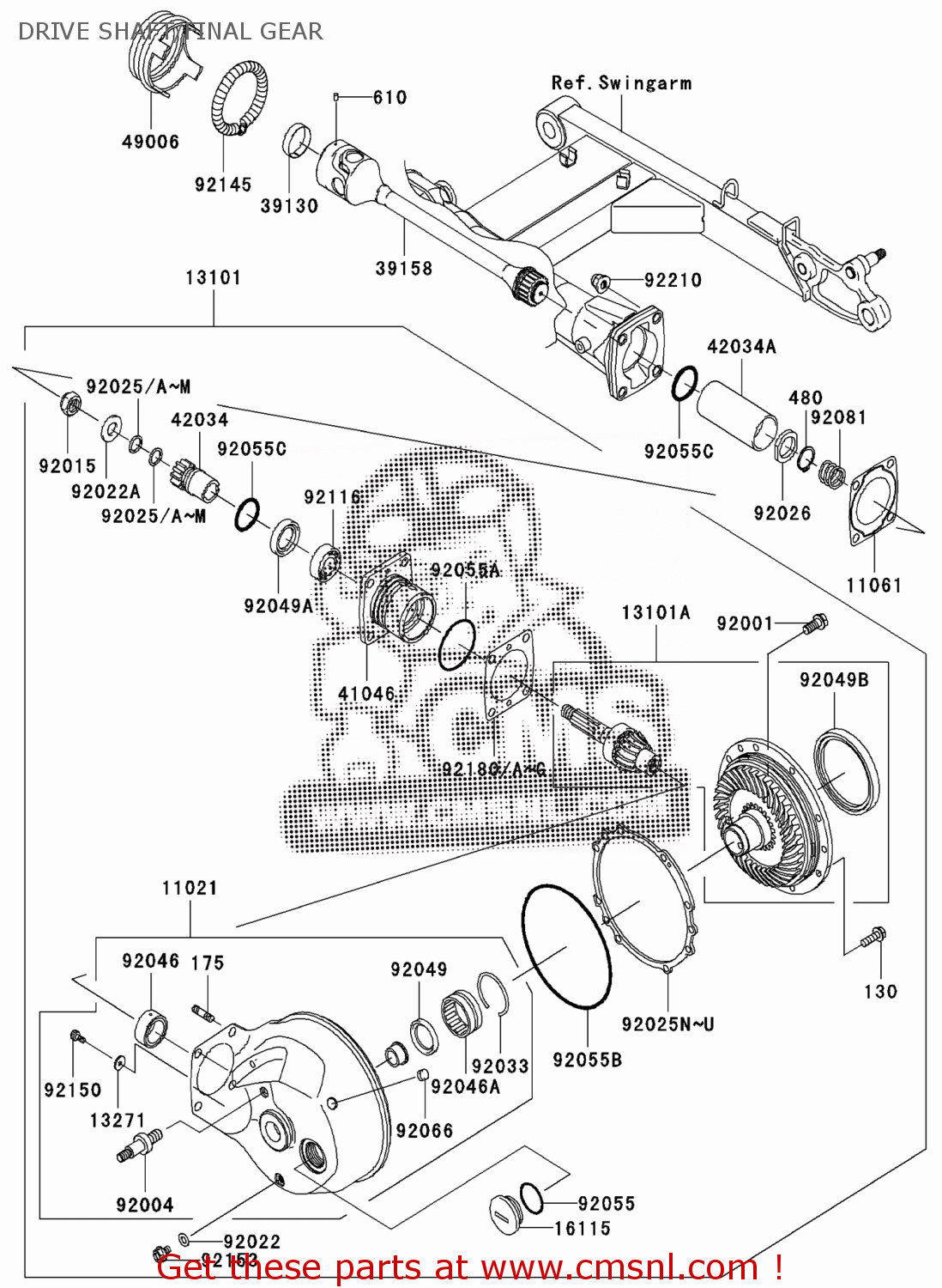 Kawasaki CASE-ASSY,FINAL GEAR 110211133 Kawasaki CASE-ASSY,FINAL GEAR 110211133