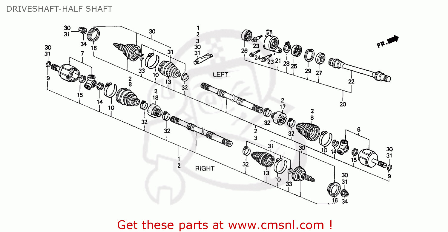 44500SF1020 Shaft Assy,half Honda buy the 44500SF1020 at CMSNL