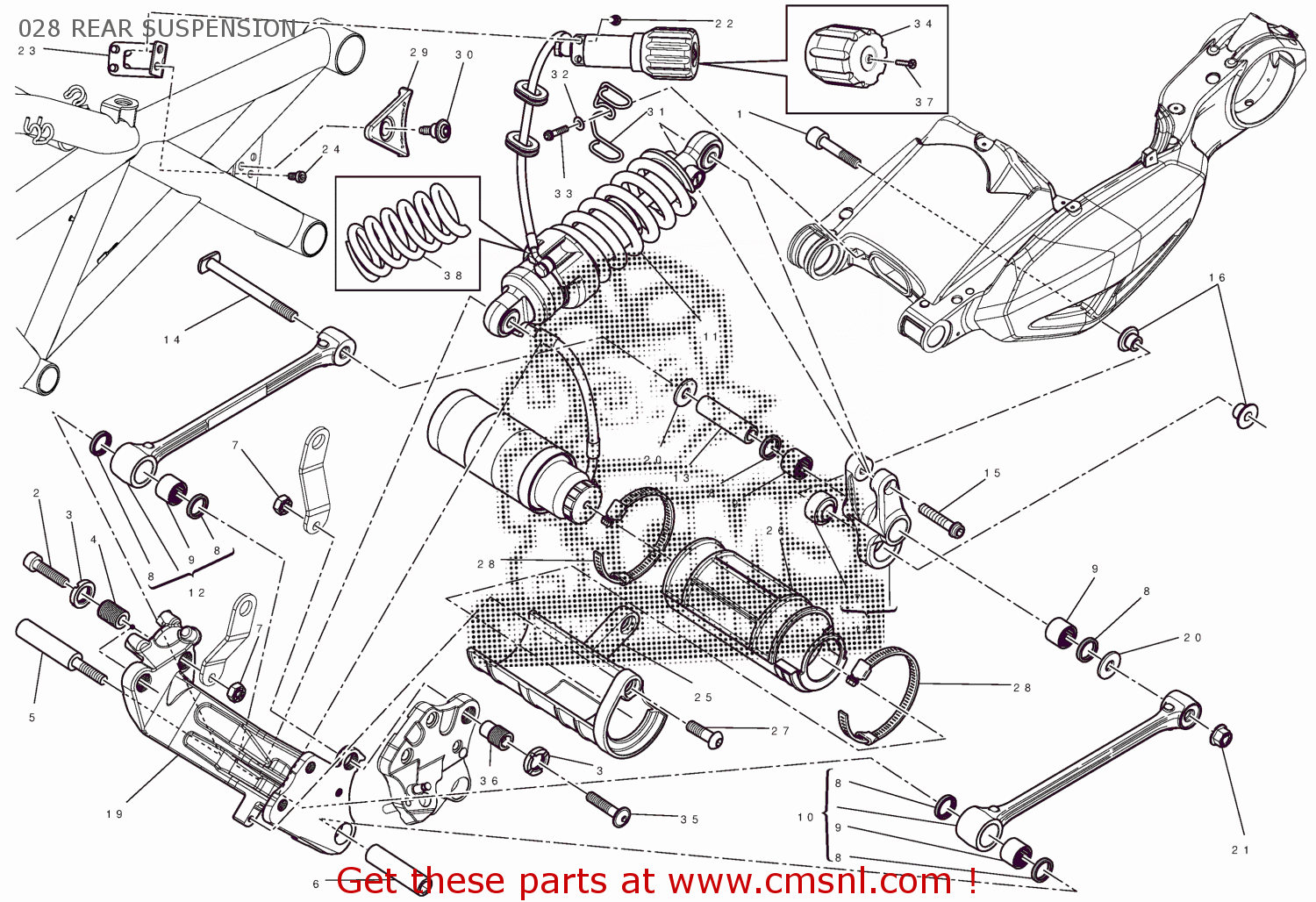 Ducati DIAVEL 2012 USA (DIAVEL ABS) 91513181D 028 REAR SUSPENSION