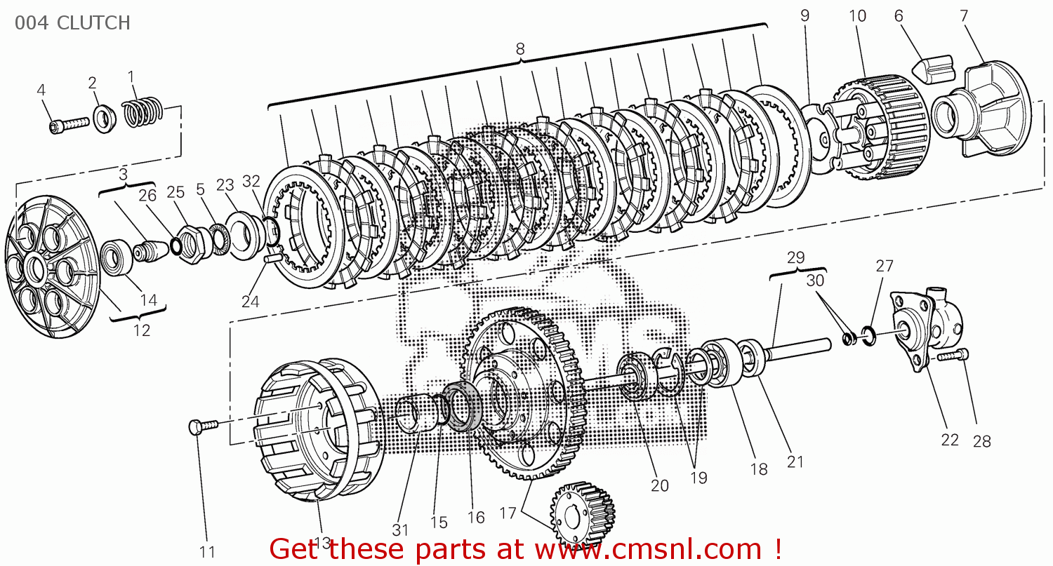 Ducati HYM1100S 2008 EU (HYPERMOTARD 1100 S) 9151-2592A 004 CLUTCH ...