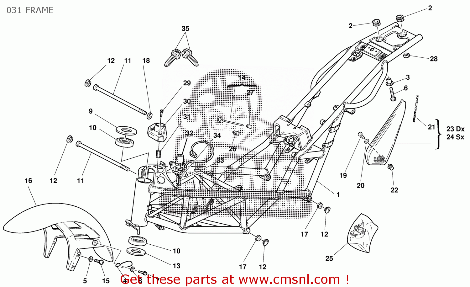 Ducati M400 2002 Eu (monster 400) 9151-1021c 031 Frame - Buy Original 