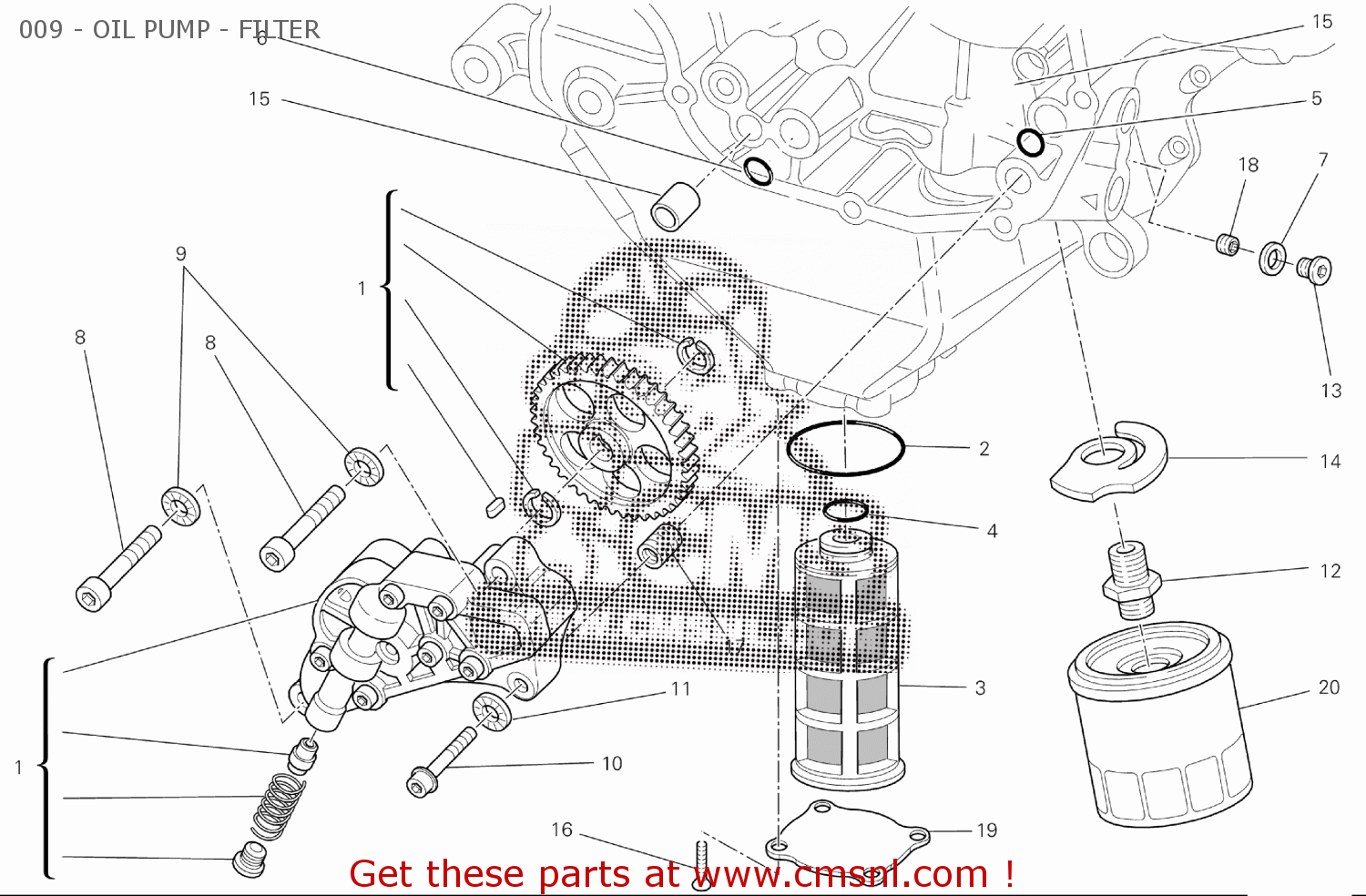 Ducati MS1200 2013 USA (MULTISTRADA 1200 ABS) D160-00013 009 - OIL PUMP ...