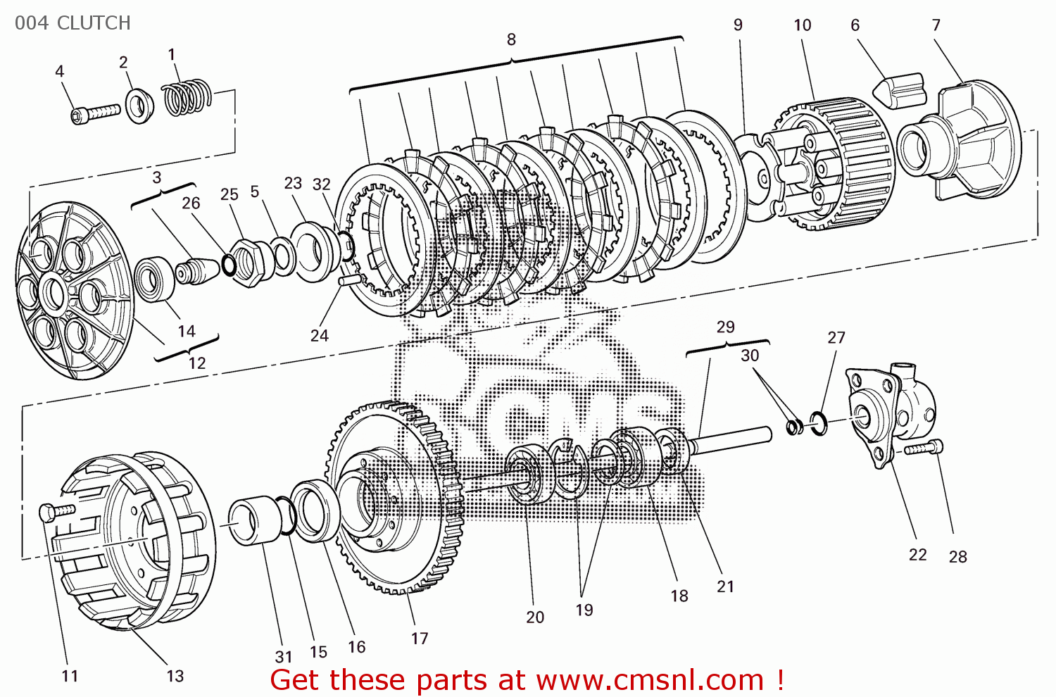 Ducati MTS1000DS 2004 EU (MULTISTRADA 1000 DS) 91511842B 004 CLUTCH