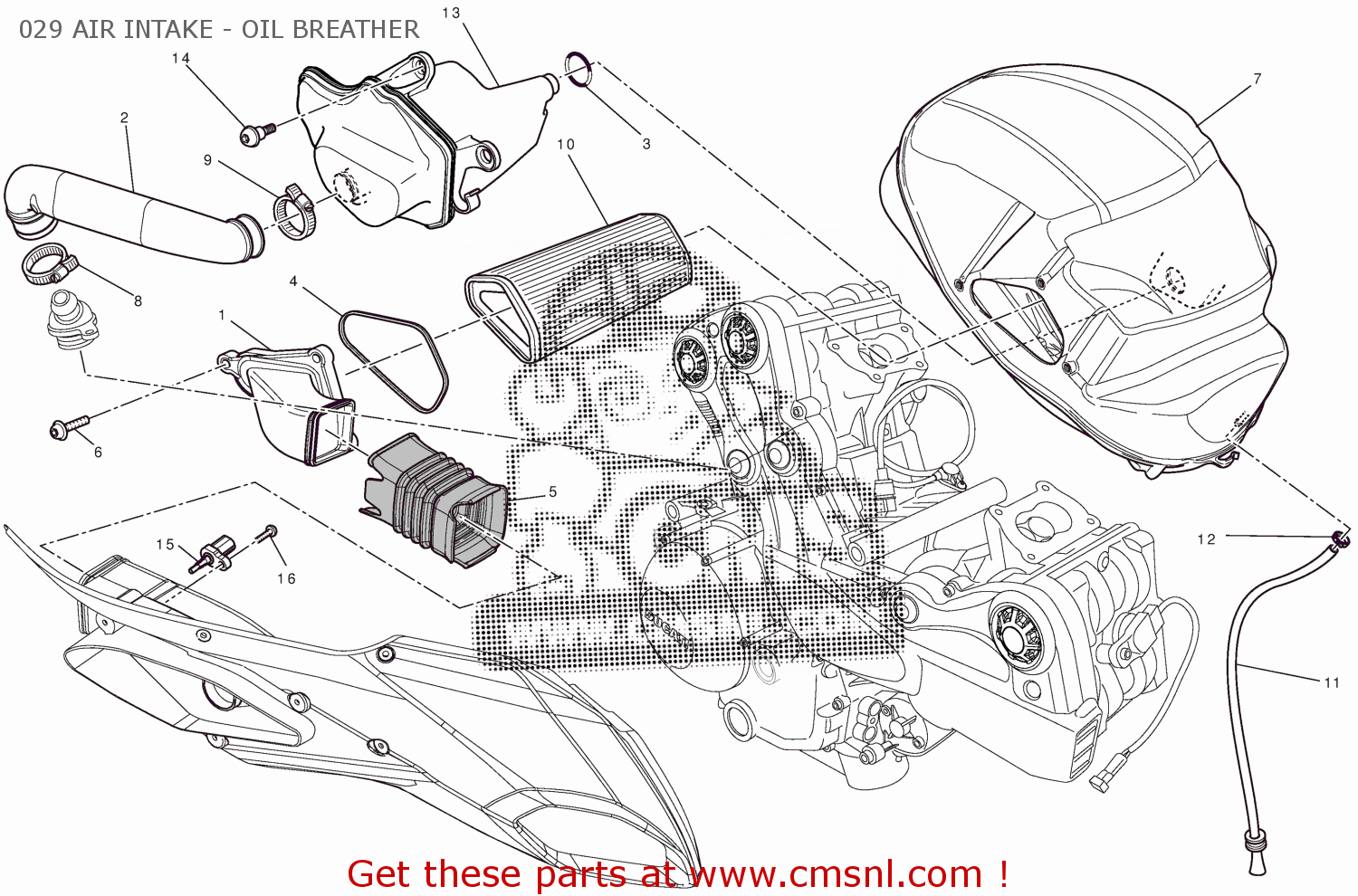 Ducati MTS1200 2011 EU (MULTISTRADA 1200) 91513161A 029 AIR INTAKE