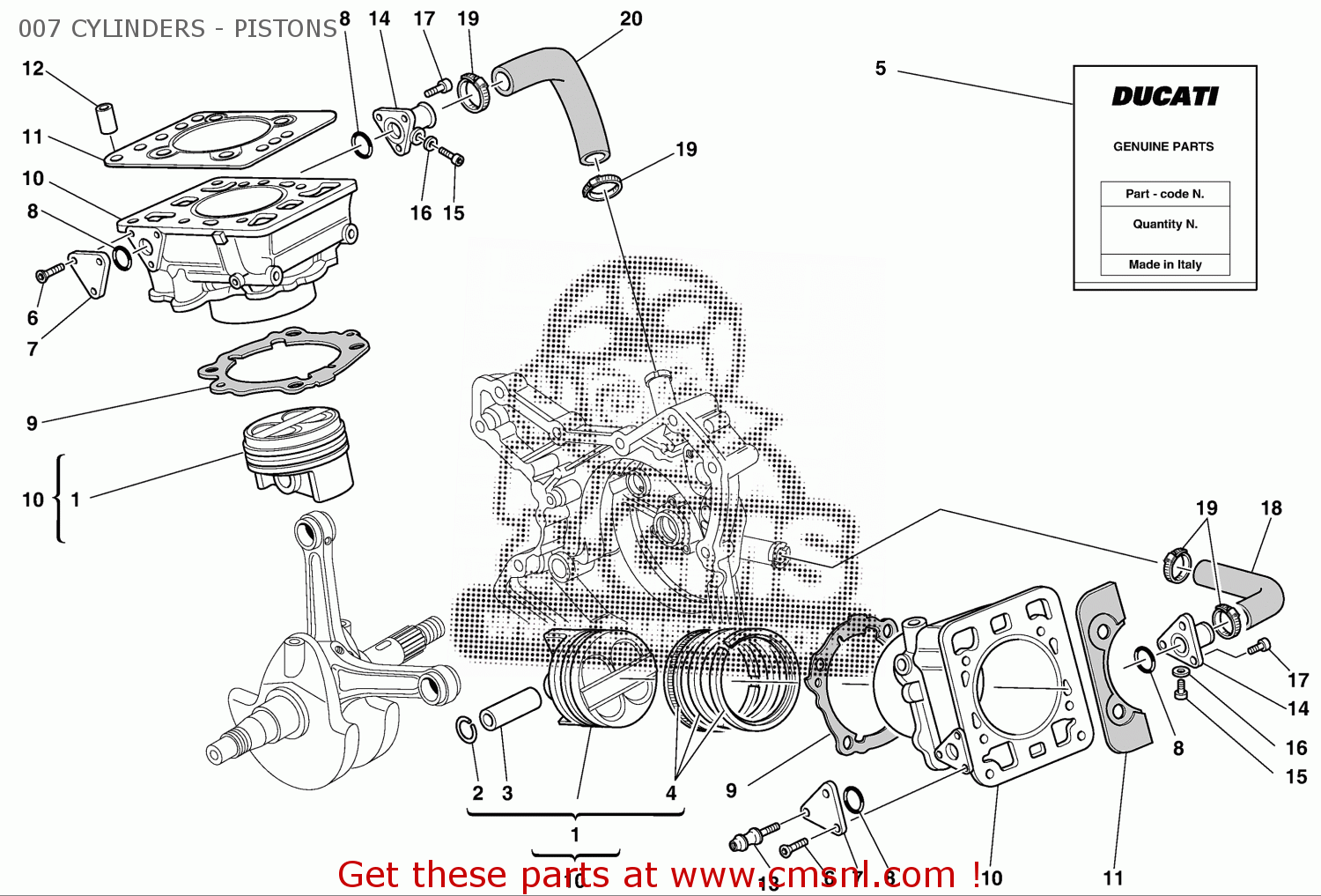 Ducati SBK748 2002 EU (SUPERBIKE 748) 9151-0501F 007 CYLINDERS ...