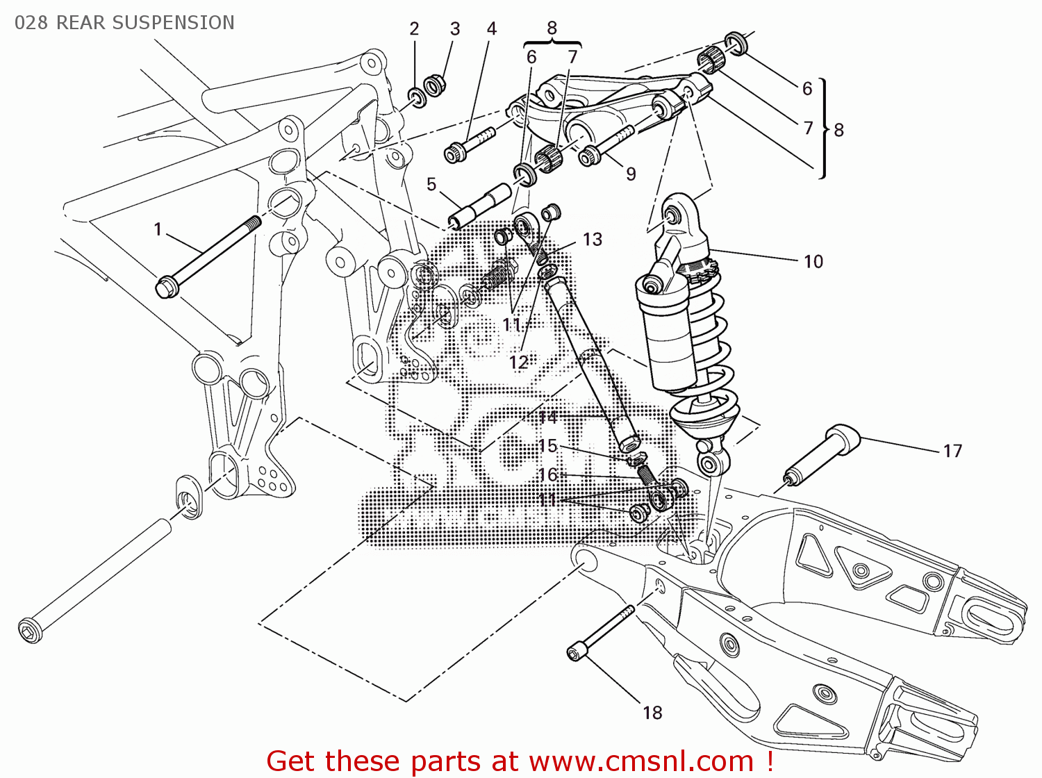 028 REAR SUSPENSION - SBK749S 2006 USA (SUPERBIKE 749S) 9151-2062C