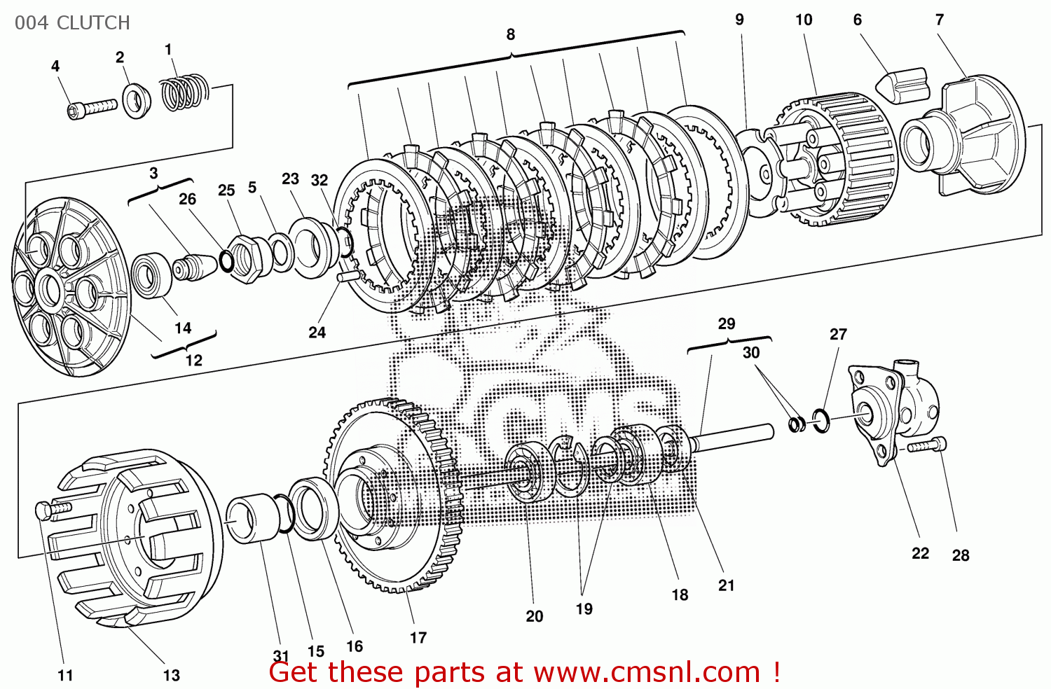 Ducati SBK996 BIPOSTO 2001 EU (SUPERBIKE 996) 9151-0811C 004 CLUTCH ...