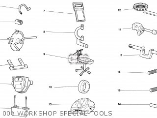 001 WORKSHOP SPECIAL TOOLS - SBK999R 2003 EU (SUPERBIKE 999R) 9151-1821A