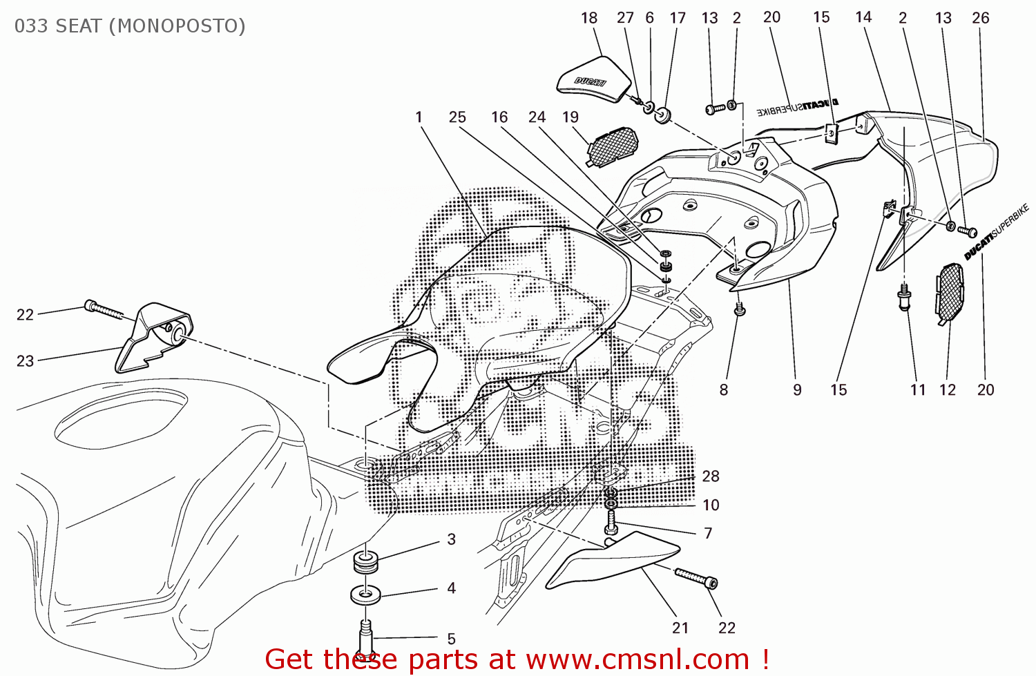 Ducati SBK999S 2005 EU (SUPERBIKE 999S) 91511812C 033 SEAT (MONOPOSTO