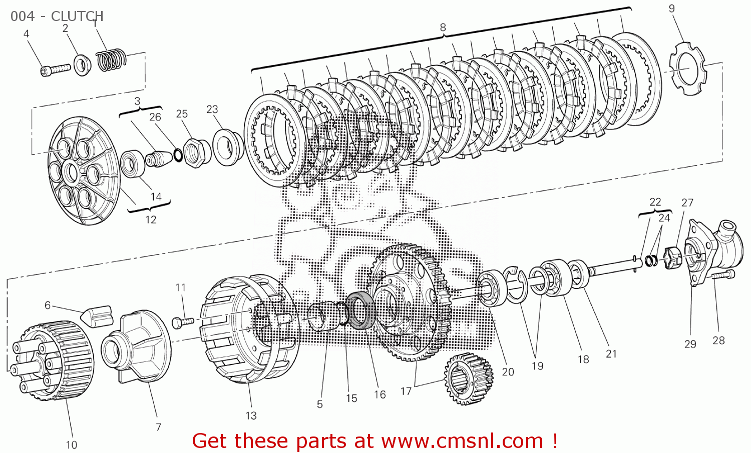 Ducati SF1098S 2013 MY13 (STREETFIGHTER 1098S) D120-00013 004 - CLUTCH ...