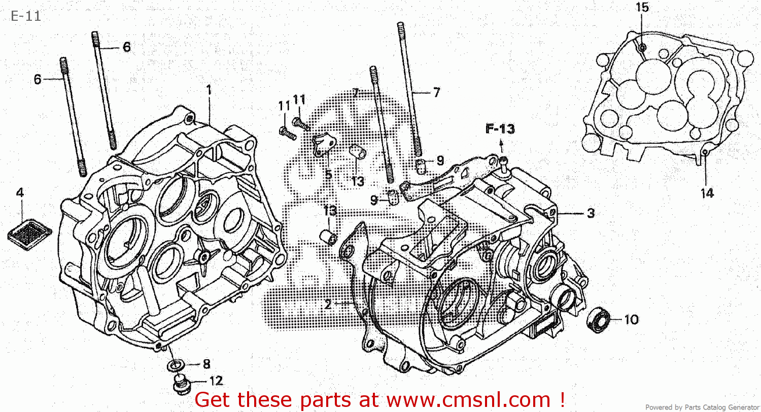 Honda CRANKCASE COMP.,R 11100436010