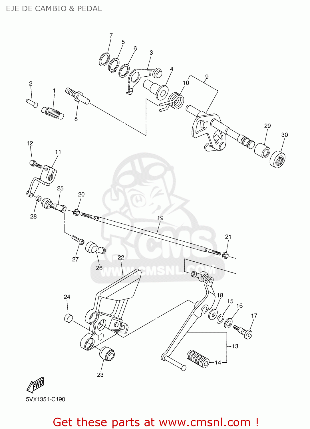 Yamaha SHIFT SHAFT ASSY 5VX1810110 Yamaha SHIFT SHAFT ASSY 5VX1810110
