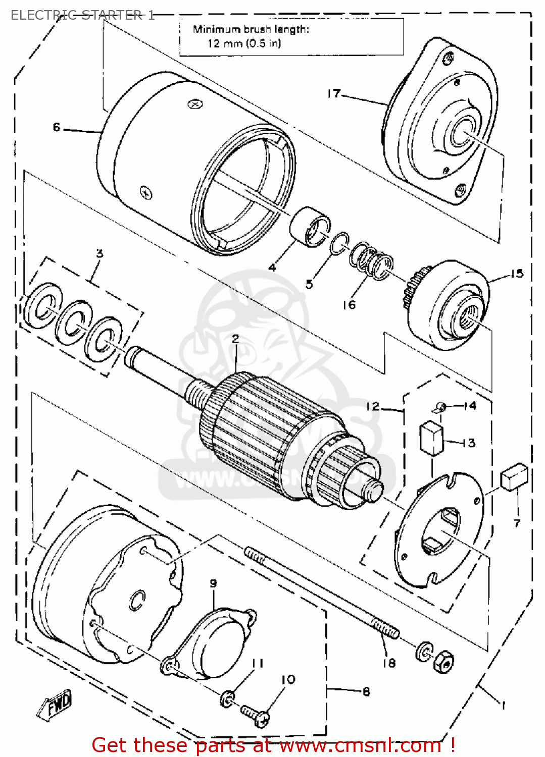 8J48180010: Electric Motor Assy Yamaha - buy the 8J4-81800-10 at CMSNL