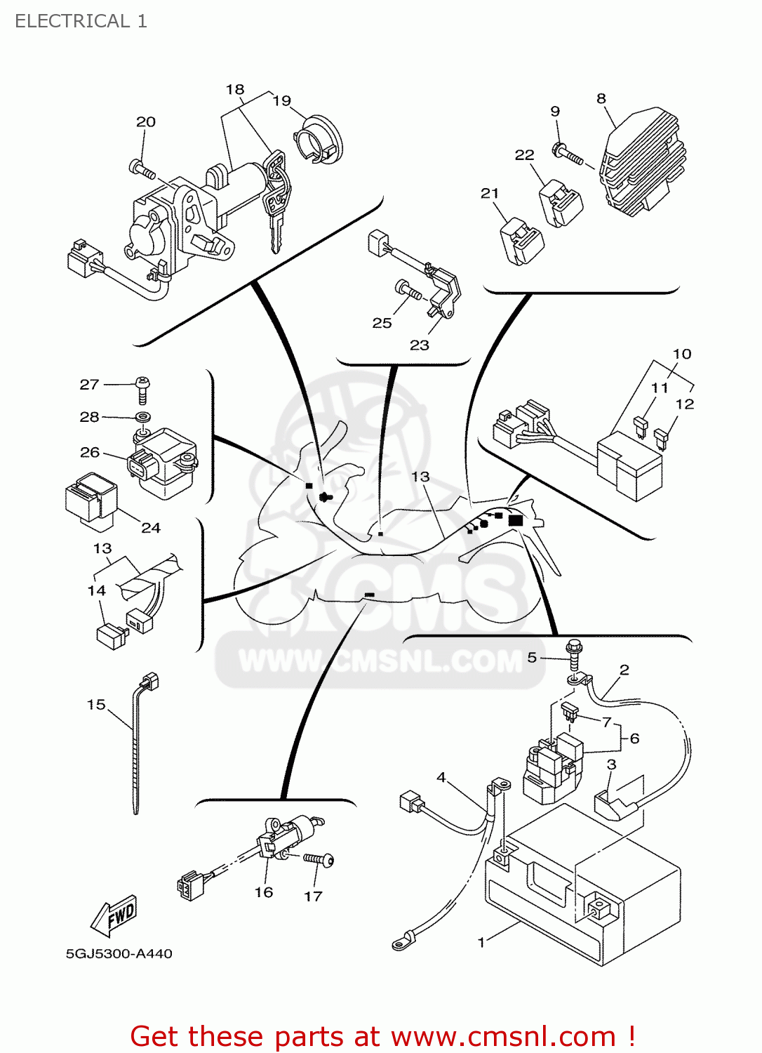 5gj8259040: Wire Harness Assy Yamaha - Buy The 5gj-82590-40 At Cmsnl