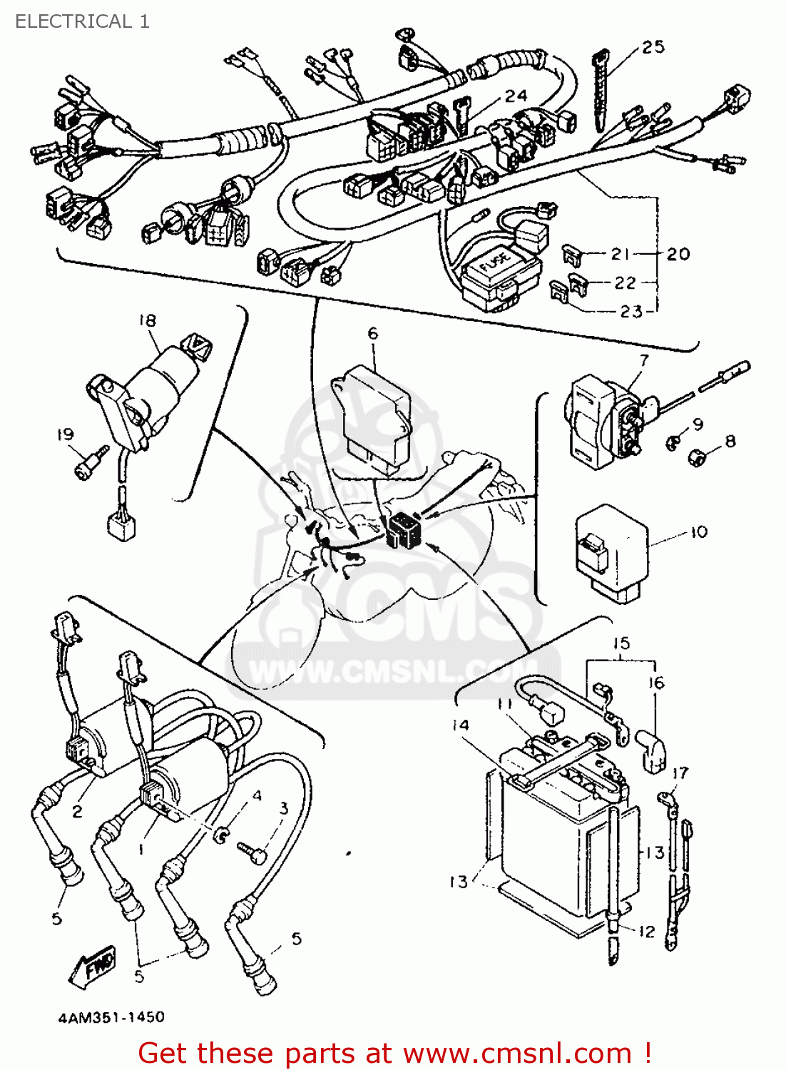 4AM8259000: Wire Harness Assy Yamaha - buy the 4AM-82590-00-00 at CMSNL