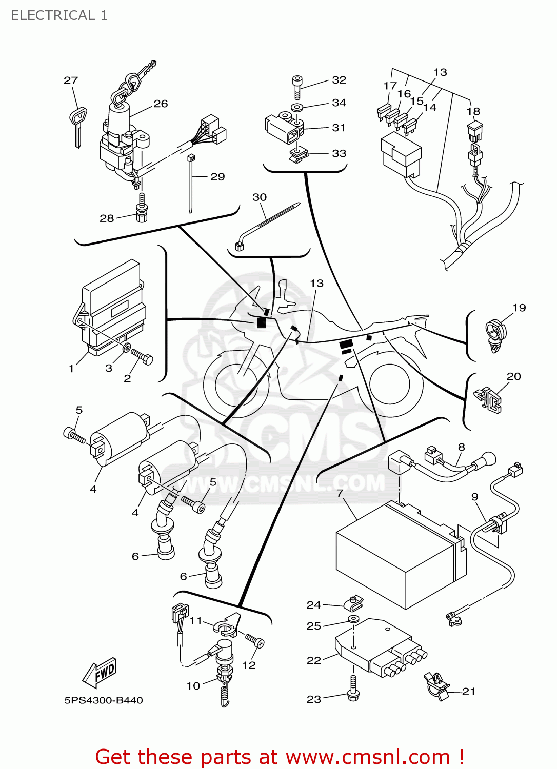 5PS8591A02: Engine Control Unit Assy Yamaha - buy the 5PS-8591A-02 at CMSNL