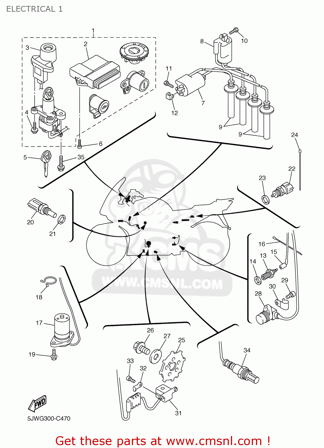 5JW8591A70 Engine Control Unit Assy Yamaha buy the 5JW8591A70 at CMSNL