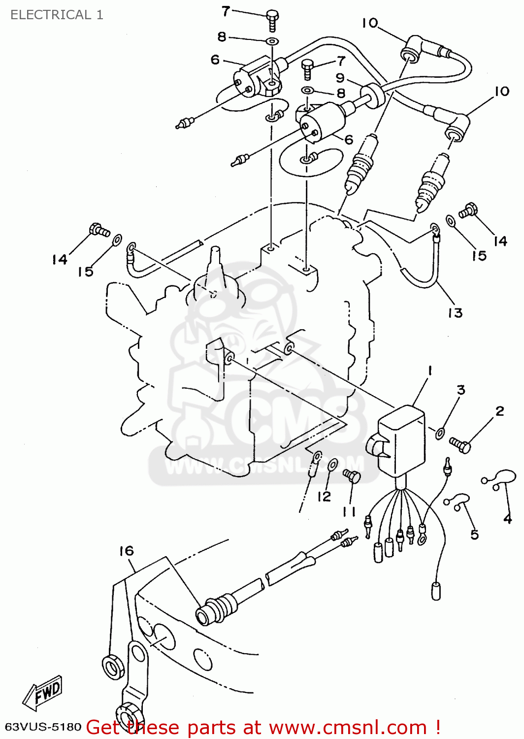 63V8554000: C.d.i. Unit Assy Yamaha - buy the 63V-85540-00 at CMSNL