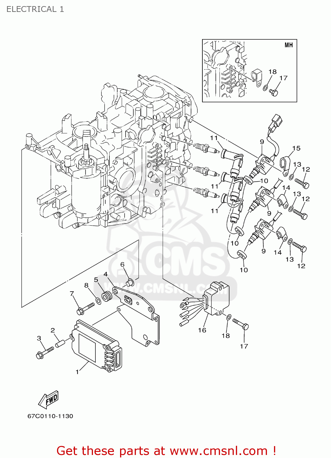 Yamaha C.D.I. UNIT ASSY 67C8554001 Yamaha C.D.I. UNIT ASSY 67C8554001