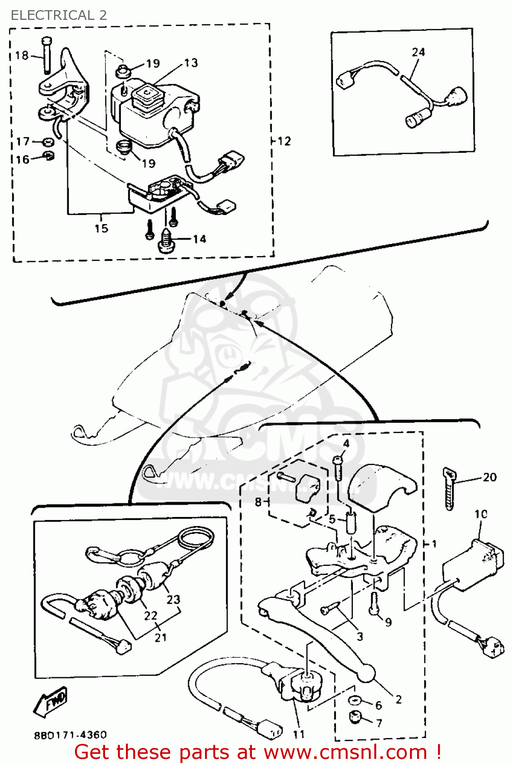 8AD8257509: Engine Stop Switch Assy Yamaha - buy the 8AD-82575-09-00 at ...