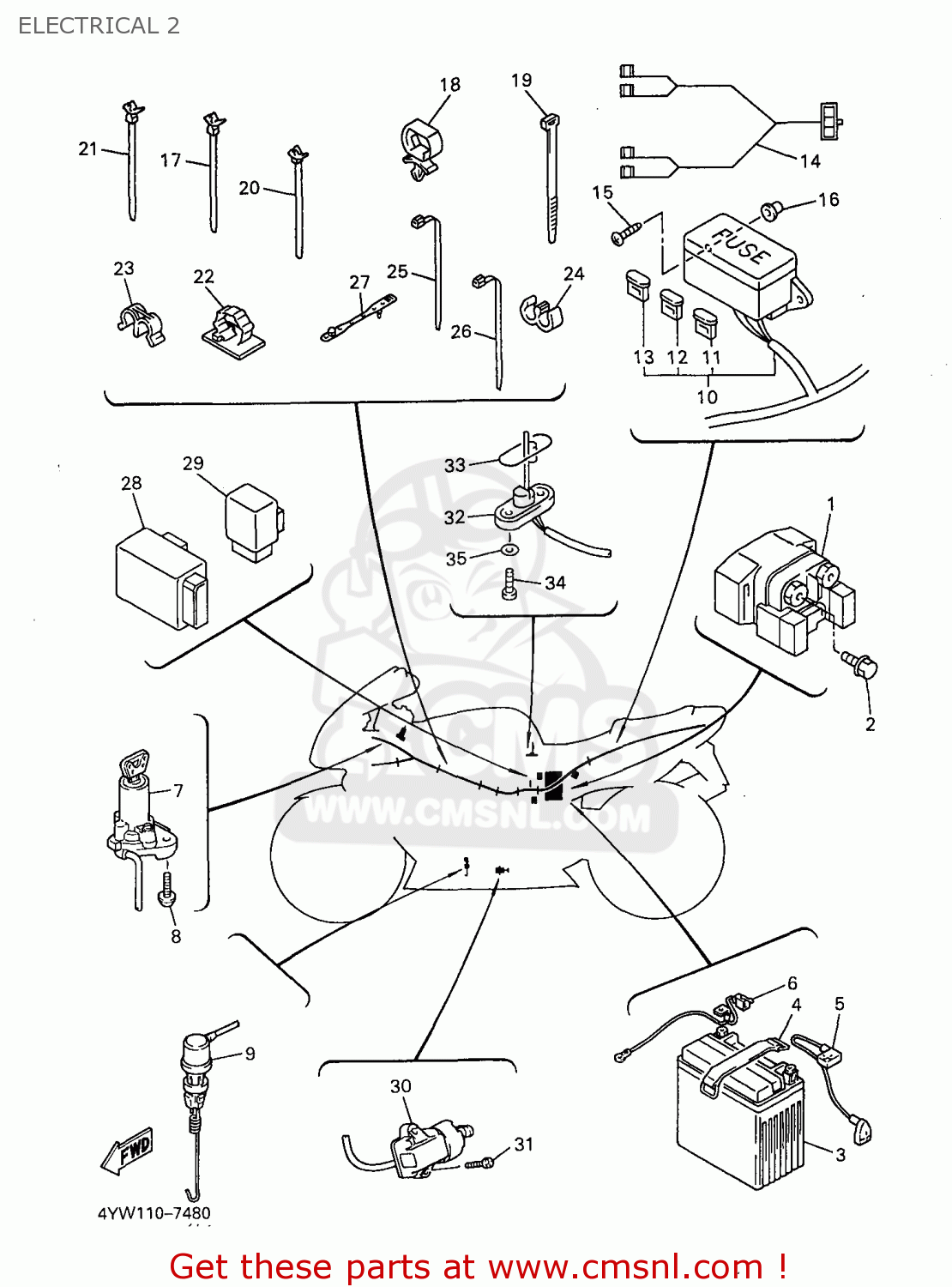 4WN8259000: Wire Harness Assy Yamaha - buy the 4WN-82590-00 at CMSNL