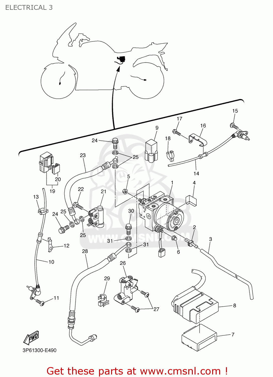 3P68594001 Electronic Control Unit Assy Yamaha buy the 3P68594001