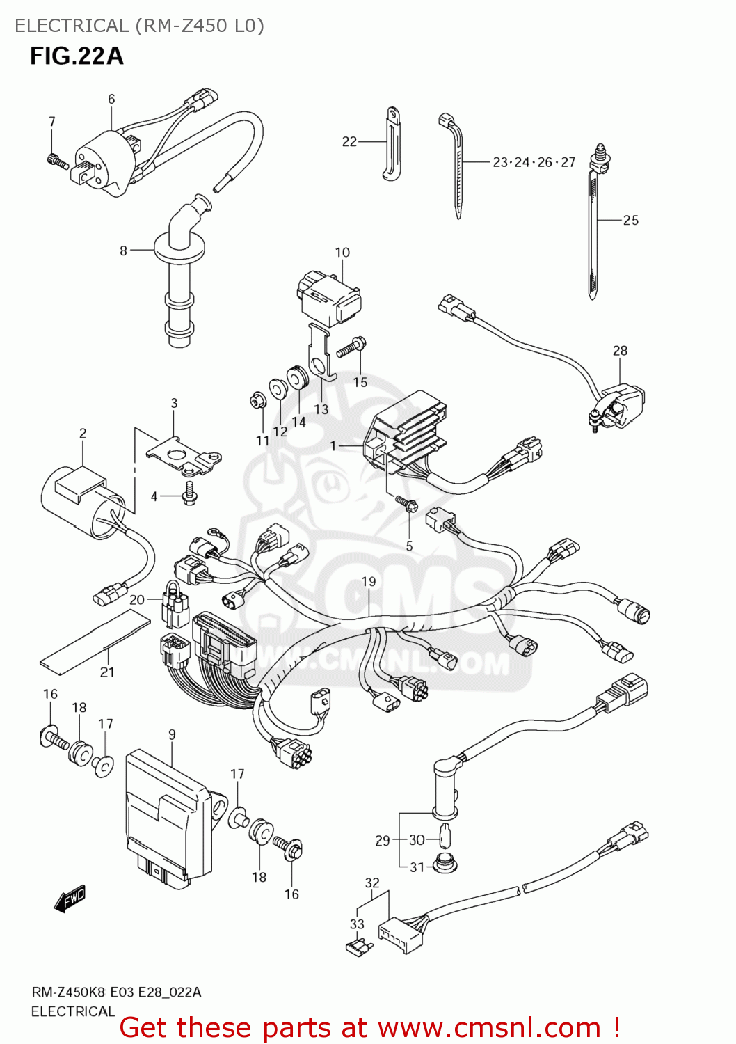 Harness Wiring For Rm Z450 2009 K9 Usa E03 Rmz450 Rm Z450 Order At Cmsnl