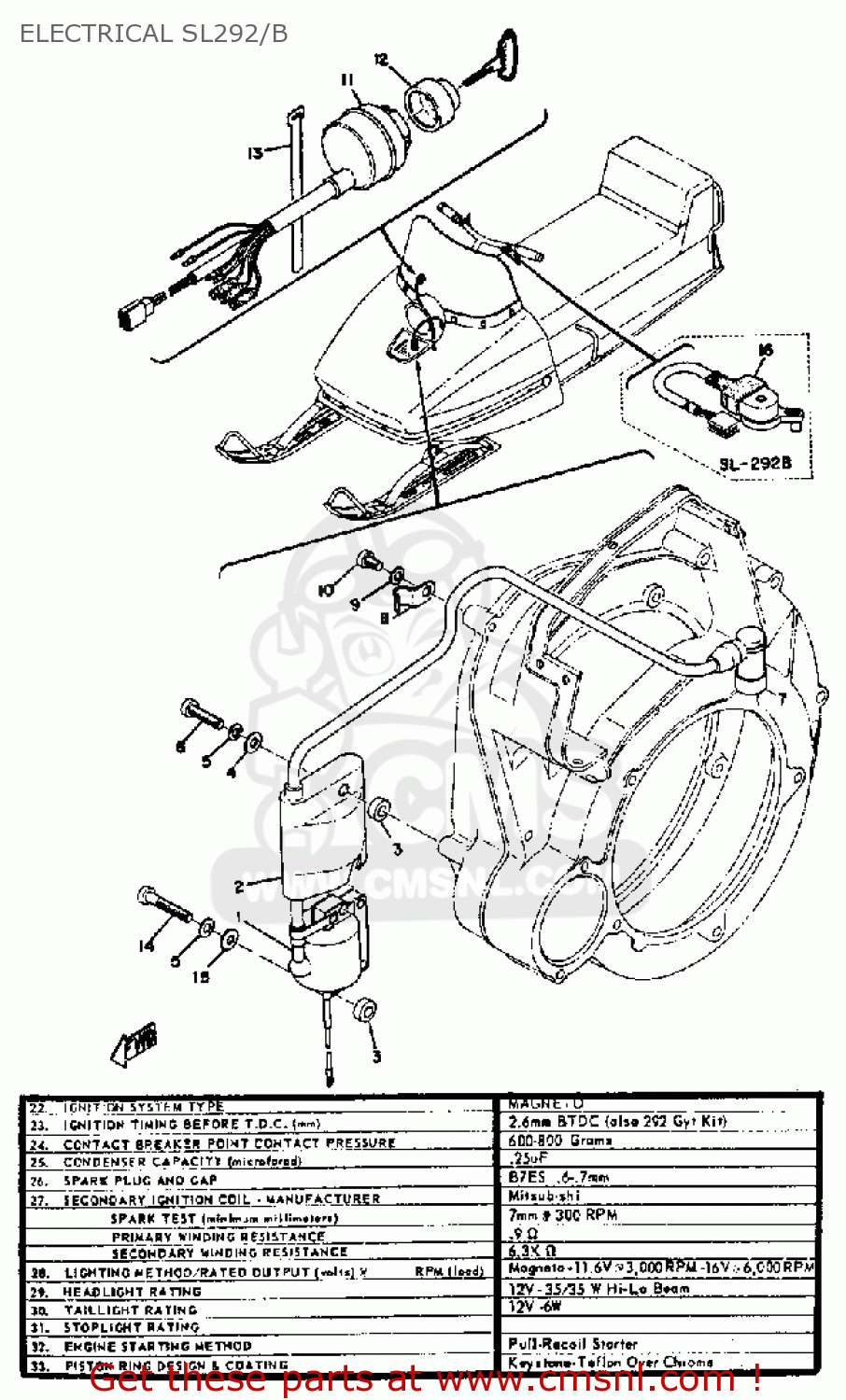 IGNITION COIL ASY for SL292 1971-1973 - order at CMSNL