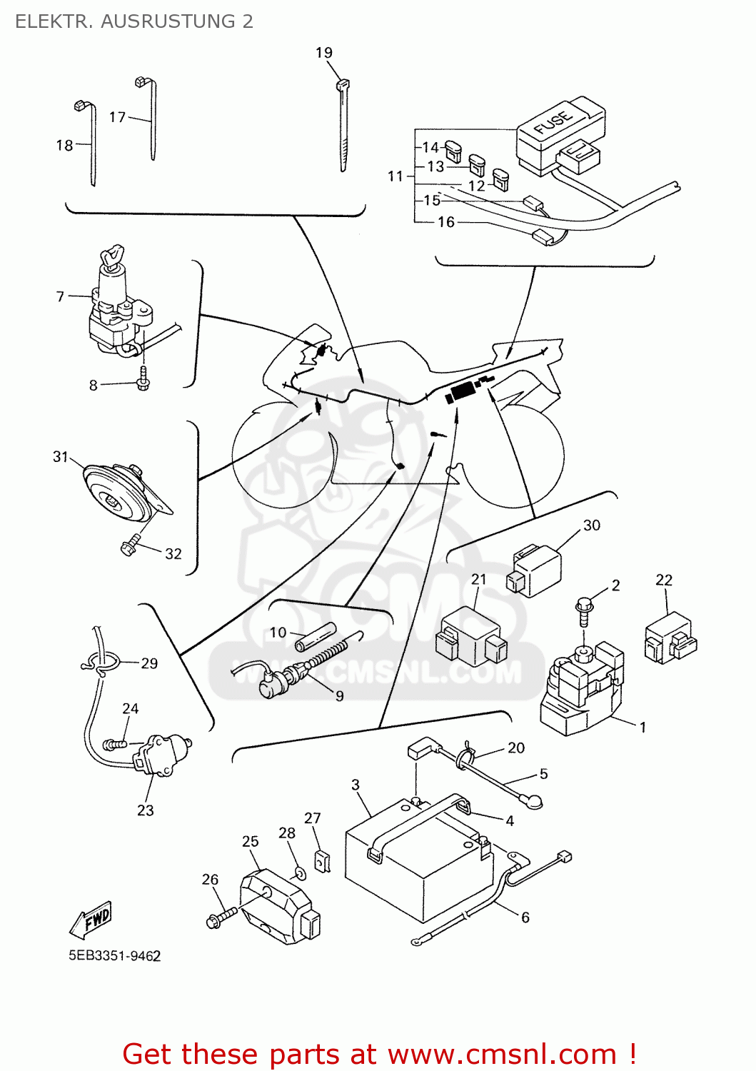 5EB8259000: Wire Harness Assy Yamaha - buy the 5EB-82590-00 at CMSNL