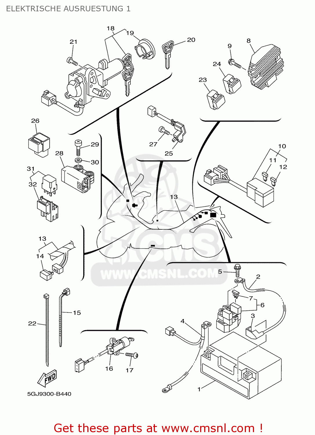 5GJ8257610: Emergency Stop Switch Assy Yamaha - buy the 5GJ-82576-10 at ...