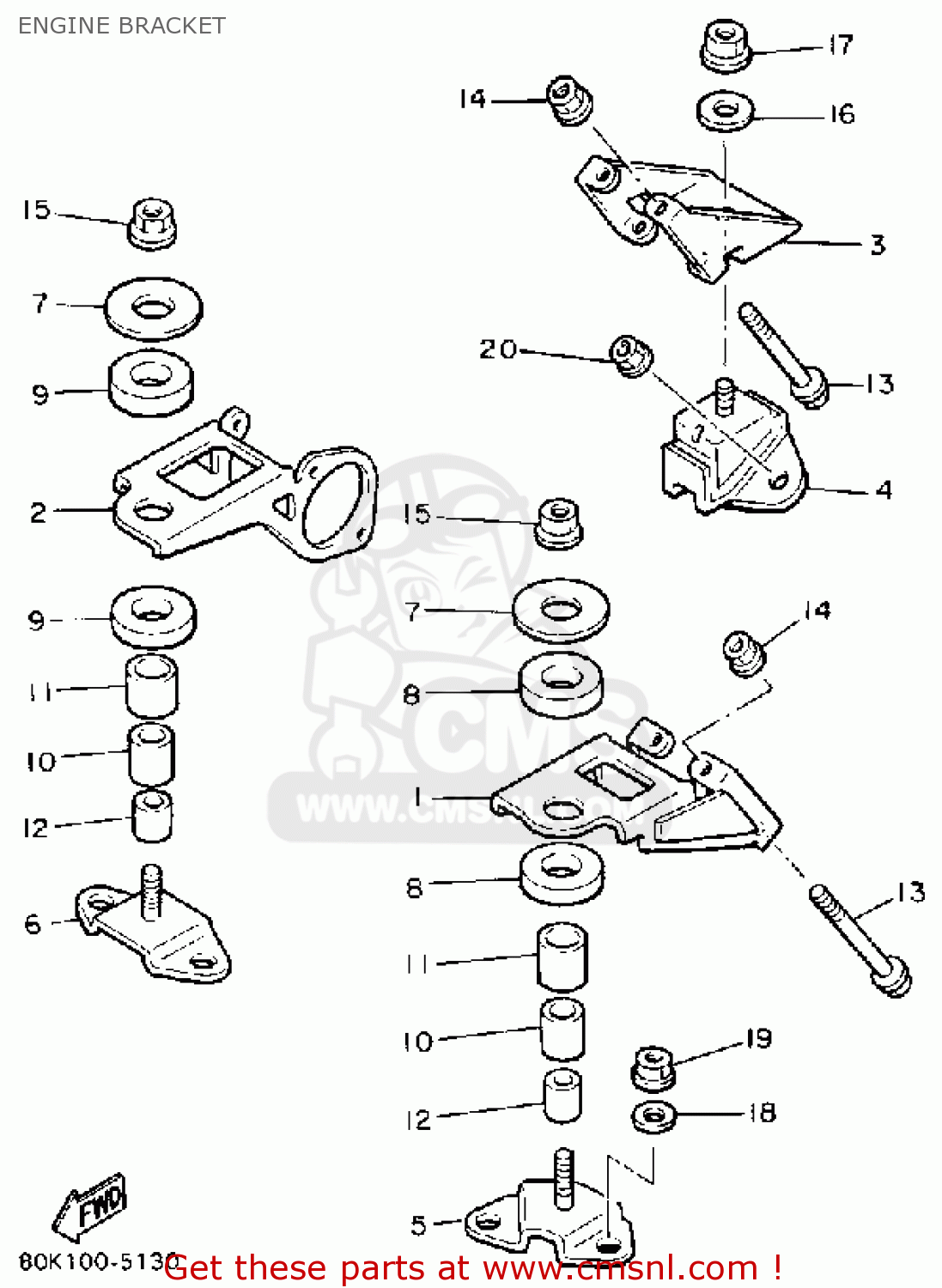 8V02141900 Bracket, Engine 2 Yamaha buy the 8V02141900 at CMSNL