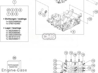 ENGINE CASE CPL. for 790 Adventure, white EU 2020 - order at CMSNL