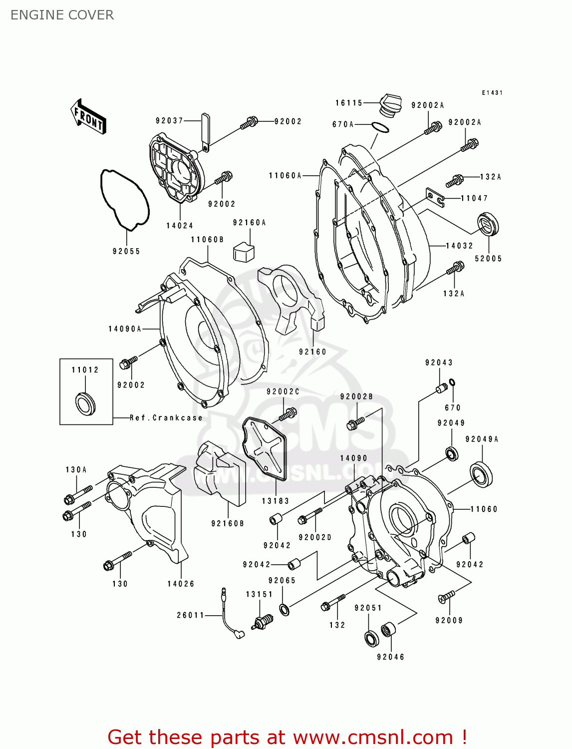 140261166: Cover-chain Kawasaki - buy the 14026-1166 at CMSNL