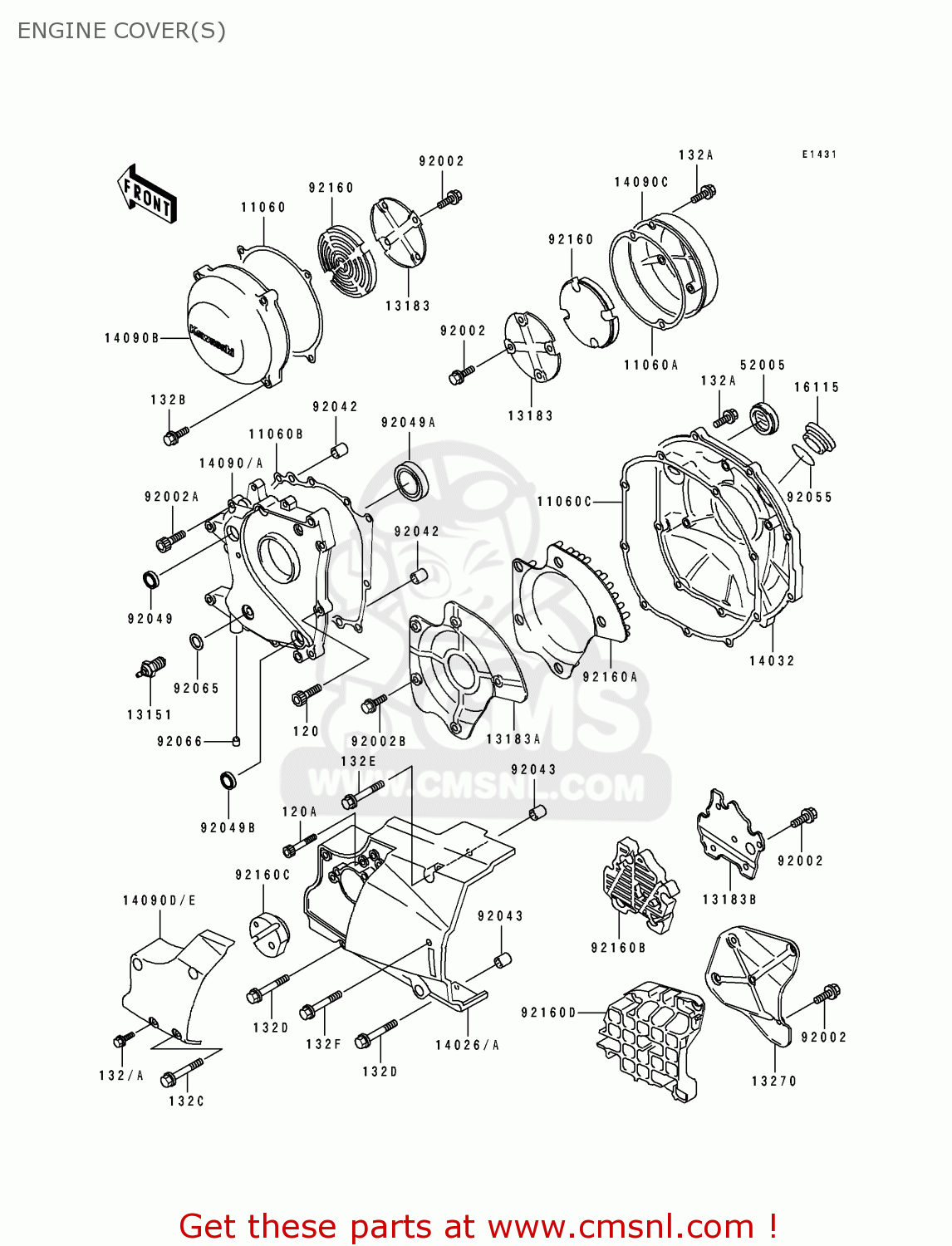 Kawasaki PLATE,CHAIN COVER 131831861 Kawasaki PLATE,CHAIN COVER 131831861